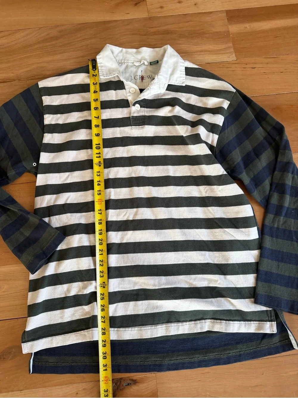 J. Crew RARE Oarsman Polo Rugby Collared Long Sleeve Striped 1992 Large Shirt